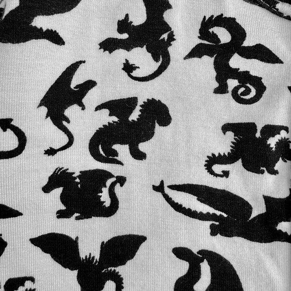 Kate Quinn Long Sleeve Romper – Black Dinosaur/Dragon Print, 18–24M | Bamboo - Picture 2 of 5